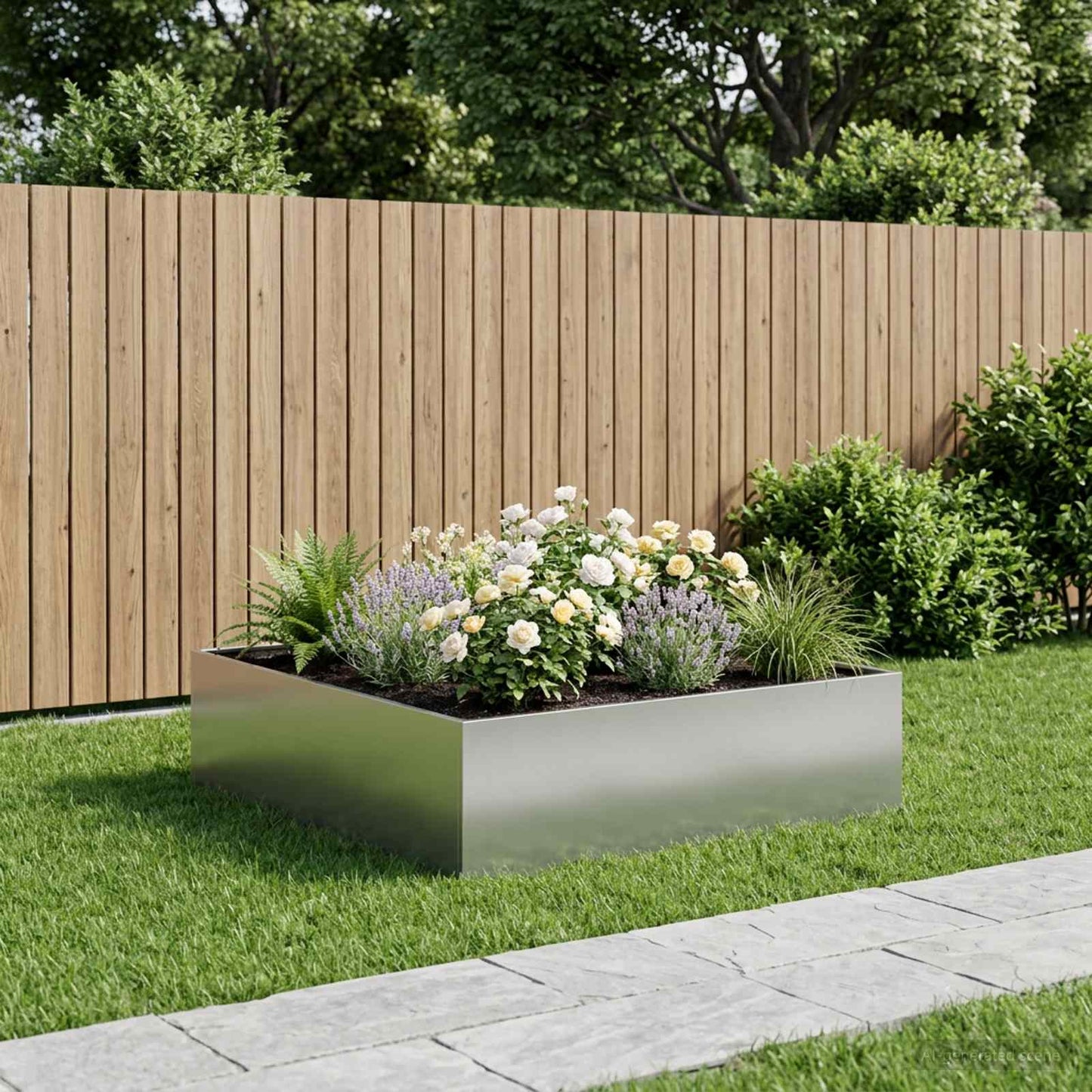 Plantenbak zilver 80 x 80 x 30 cm Gegalvaniseerd staal