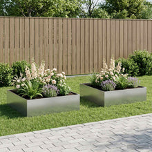 Plantenbak 2 st zilver 80 x 80 x 30 cm Gegalvaniseerd staal