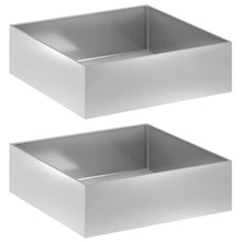 Plantenbak 2 st zilver 80 x 80 x 30 cm Gegalvaniseerd staal