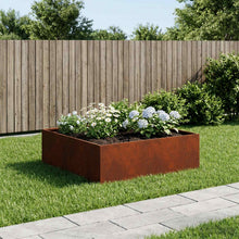 Plantenbak Roestkleurig 80 x 80 x 30 cm weervast staal