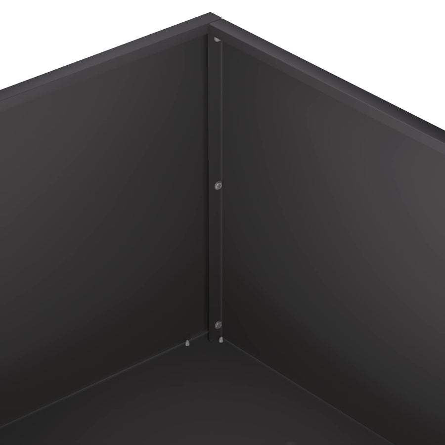 Plantenbak 2 st Zwart 100 x 100 x 30 cm Koudgewalst staal