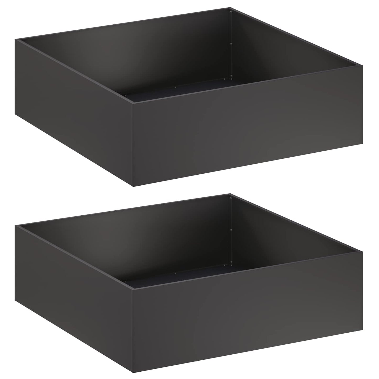 Plantenbak 2 st Zwart 100 x 100 x 30 cm Koudgewalst staal