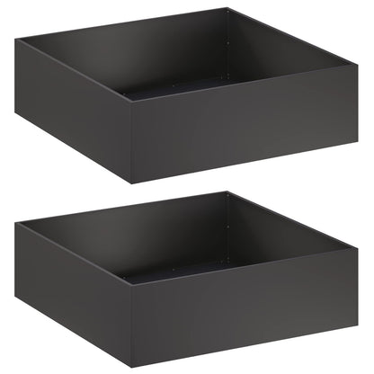 Plantenbak 2 st Zwart 100 x 100 x 30 cm Koudgewalst staal