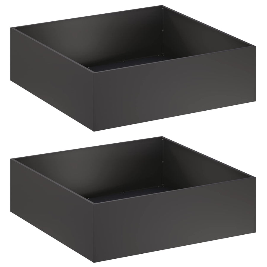Plantenbak 2 st Zwart 100 x 100 x 30 cm Koudgewalst staal