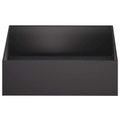 Plantenbak 2 st Zwart 100 x 100 x 30 cm Koudgewalst staal