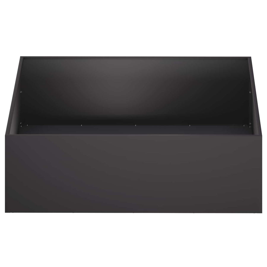 Plantenbak 2 st Zwart 100 x 100 x 30 cm Koudgewalst staal