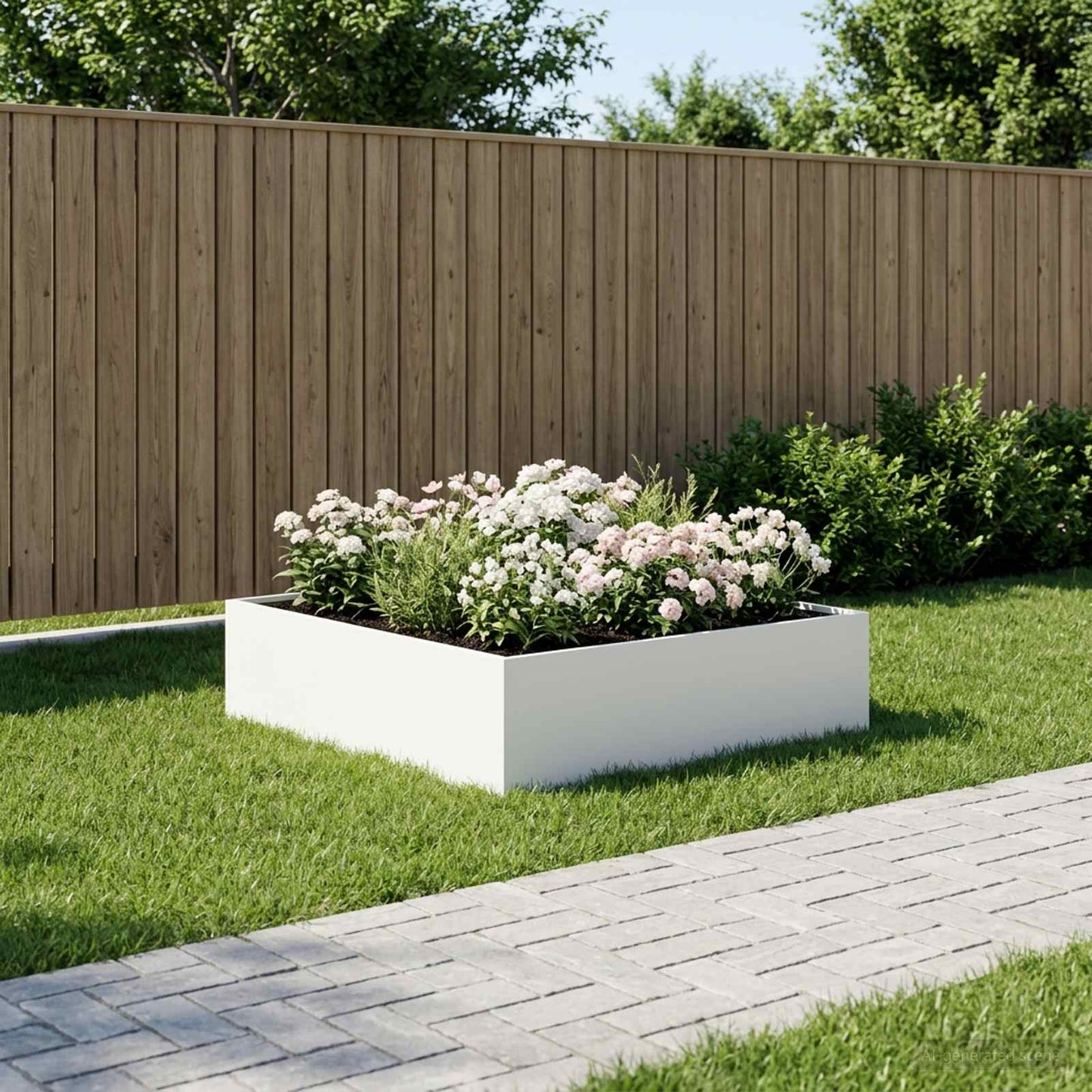 Plantenbak Wit 100 x 100 x 30 cm Koudgewalst staal