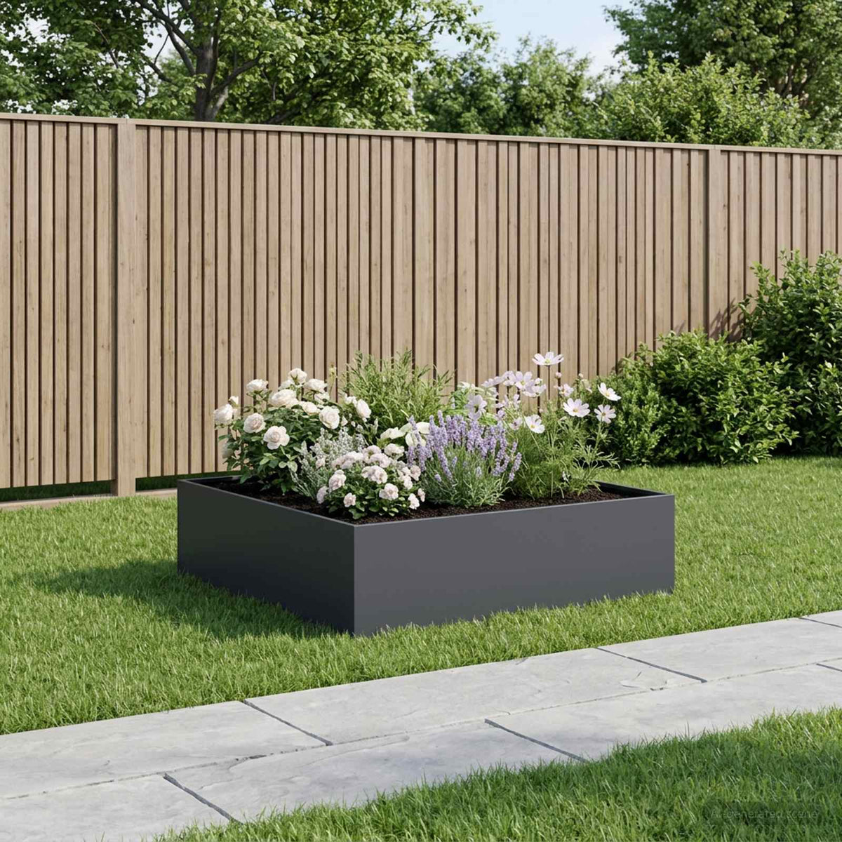 Plantenbak Antraciet 100 x 100 x 30 cm Koudgewalst staal