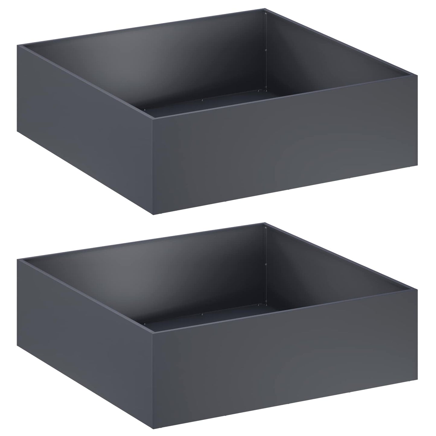Plantenbak 2 st Antraciet 100 x 100 x 30 cm Koudgewalst staal