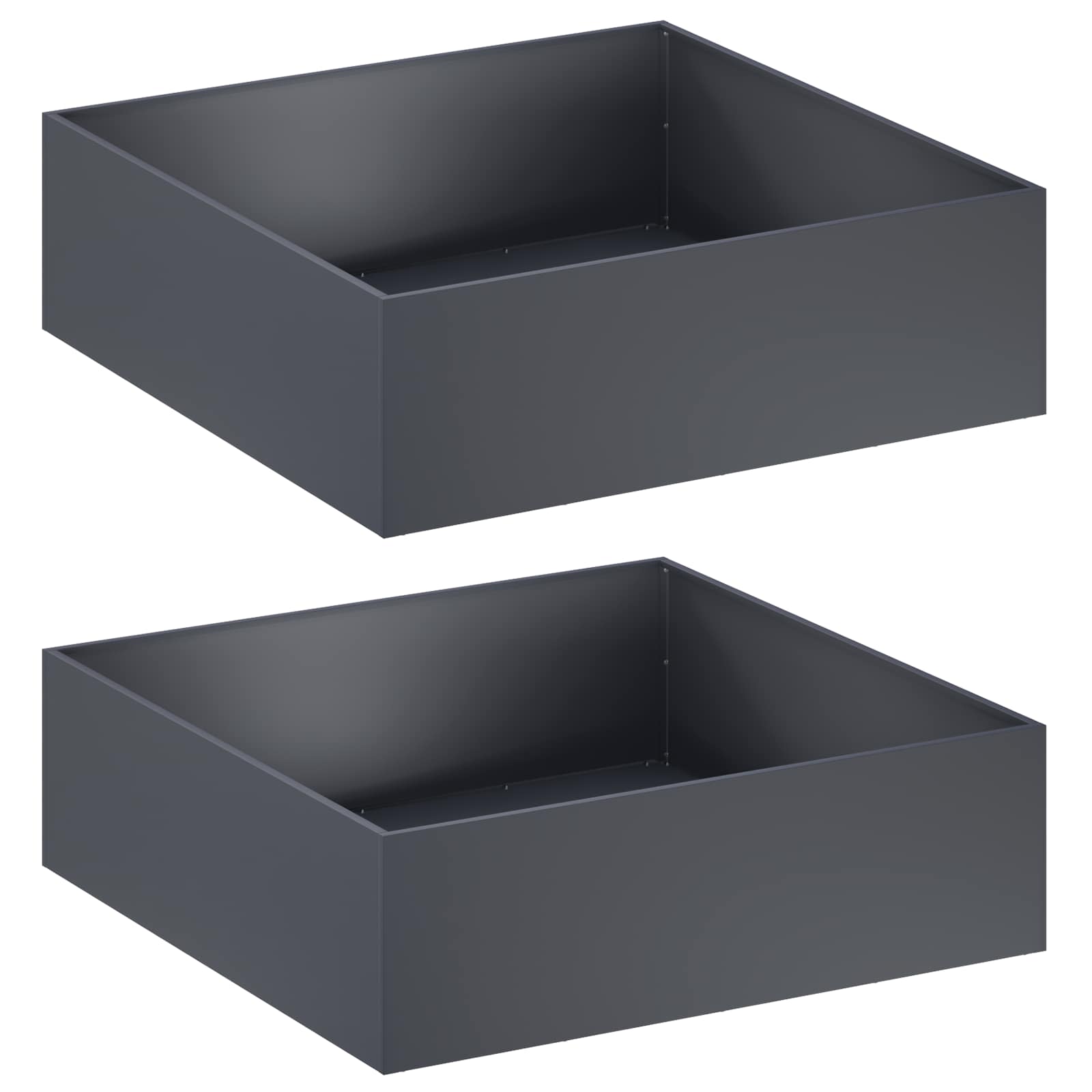 Plantenbak 2 st Antraciet 100 x 100 x 30 cm Koudgewalst staal