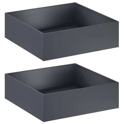 Plantenbak 2 st Antraciet 100 x 100 x 30 cm Koudgewalst staal