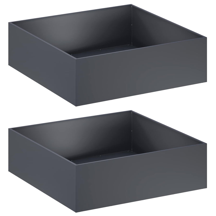 Plantenbak 2 st Antraciet 100 x 100 x 30 cm Koudgewalst staal