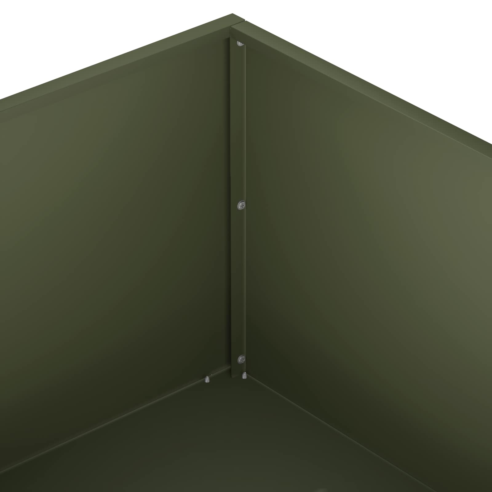 Plantenbak 2 st Olijfgroen 100 x 100 x 30 cm Koudgewalst staal