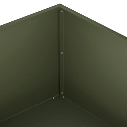 Plantenbak 2 st Olijfgroen 100 x 100 x 30 cm Koudgewalst staal