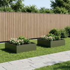 Plantenbak 100x100x30 cm olijfgroen staal 2 stuks