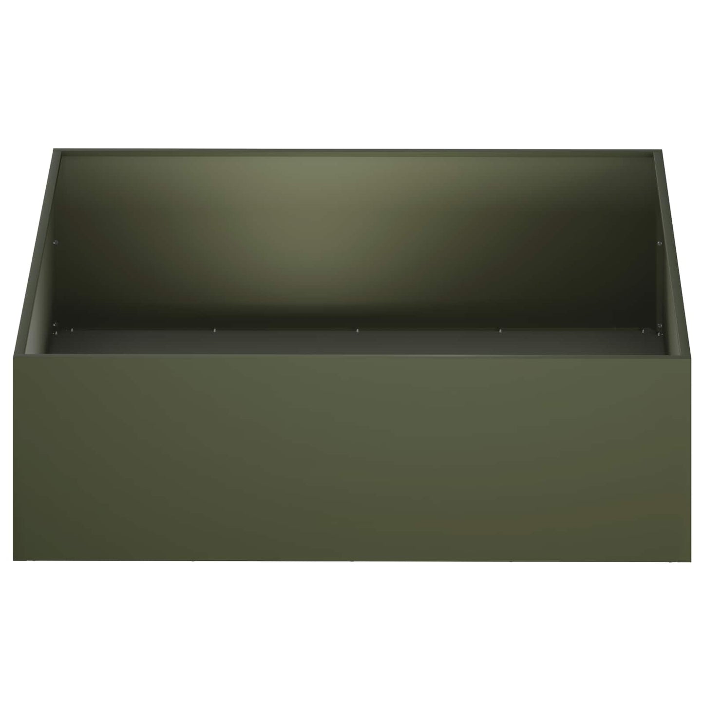 Plantenbak 2 st Olijfgroen 100 x 100 x 30 cm Koudgewalst staal