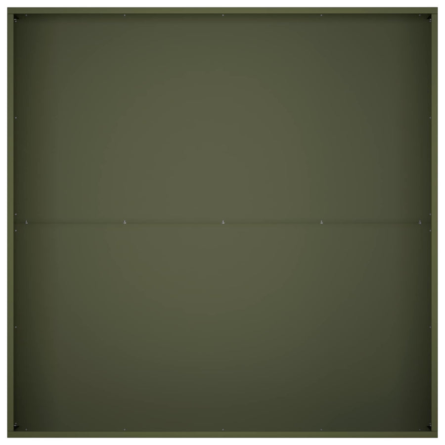 Plantenbak 2 st Olijfgroen 100 x 100 x 30 cm Koudgewalst staal
