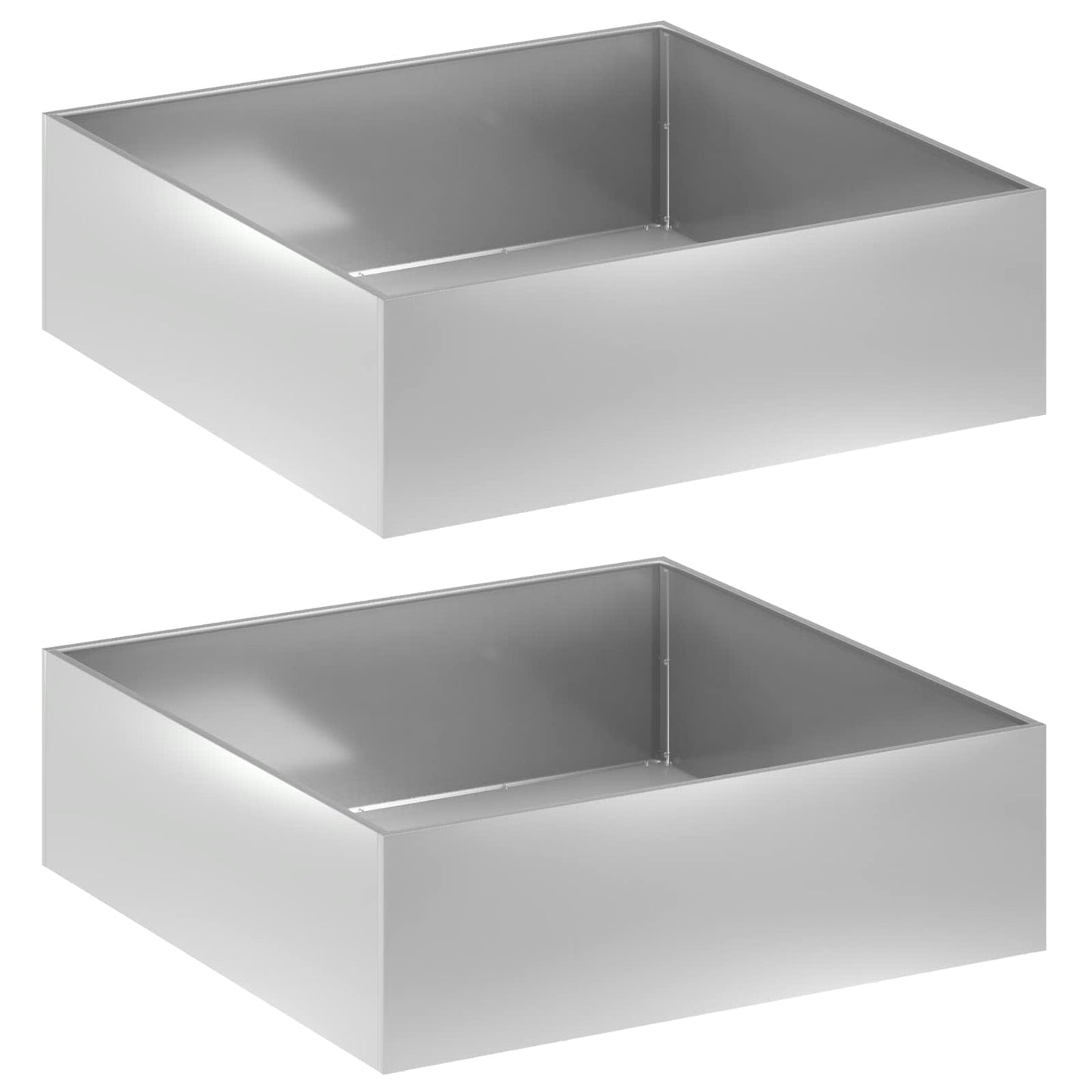 Plantenbak 2 st zilver 100 x 100 x 30 cm Gegalvaniseerd staal