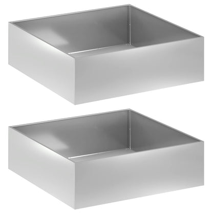 Plantenbak 2 st zilver 100 x 100 x 30 cm Gegalvaniseerd staal