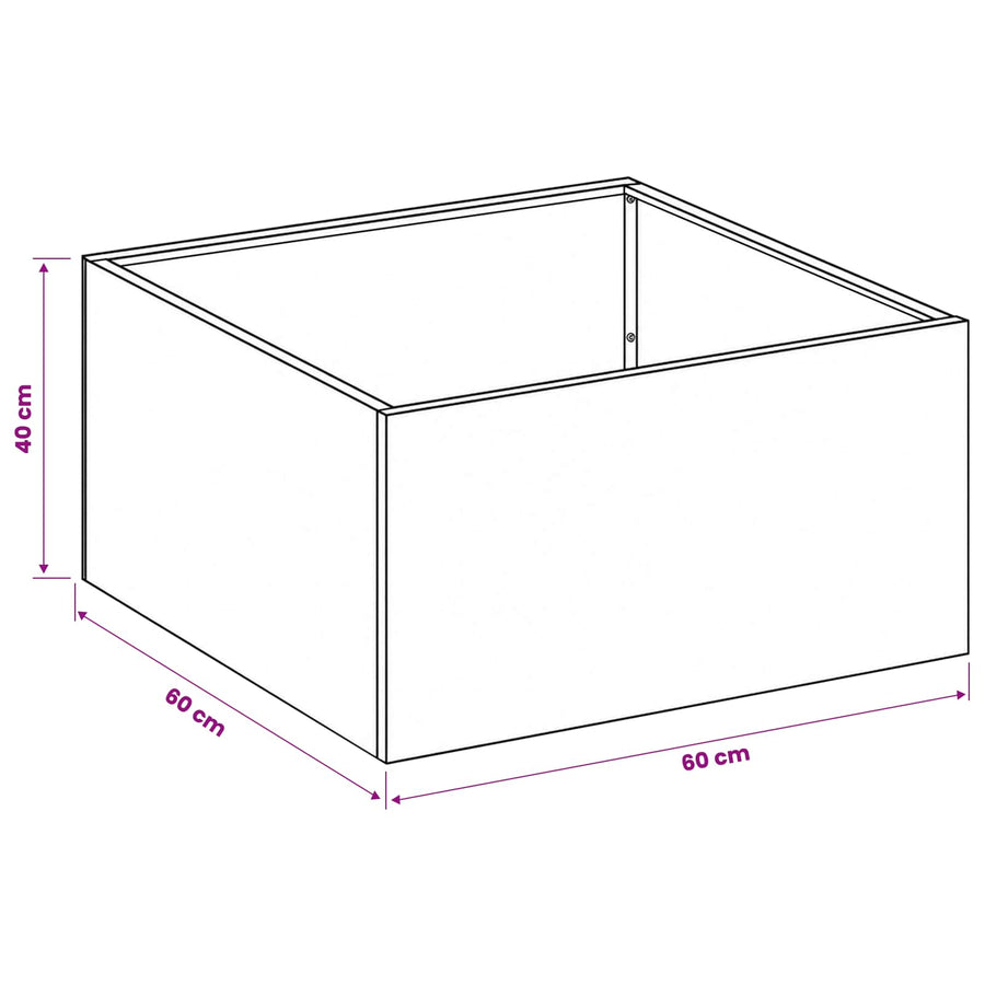 Plantenbak Zwart 60 x 60 x 40 cm Koudgewalst staal