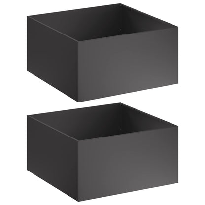 Plantenbak 2 st Zwart 60 x 60 x 40 cm Koudgewalst staal