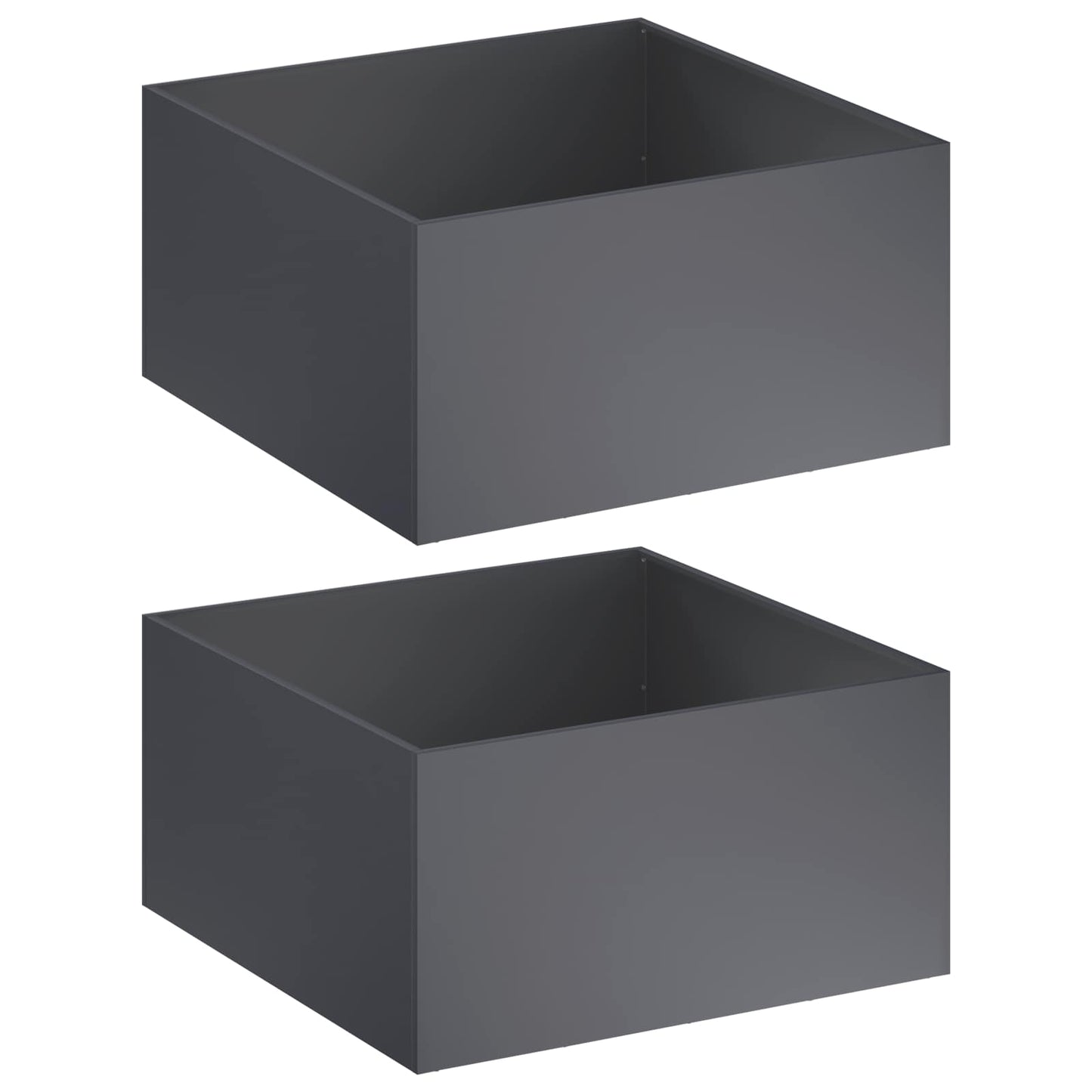 Plantenbak 2 st Antraciet 60 x 60 x 40 cm Koudgewalst staal