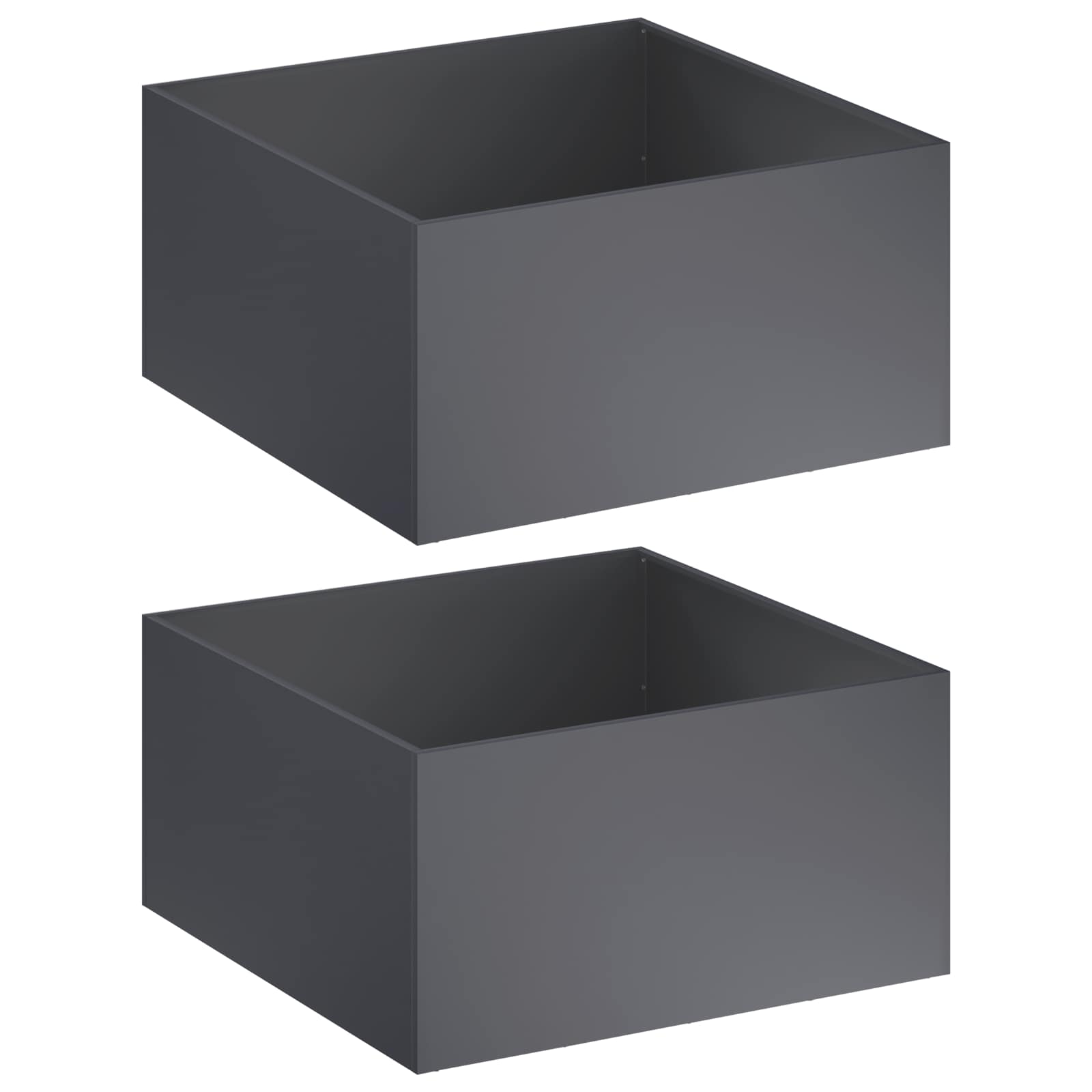 Plantenbak 2 st Antraciet 60 x 60 x 40 cm Koudgewalst staal