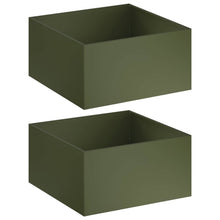 Plantenbak 2 st Olijfgroen 60 x 60 x 40 cm Koudgewalst staal