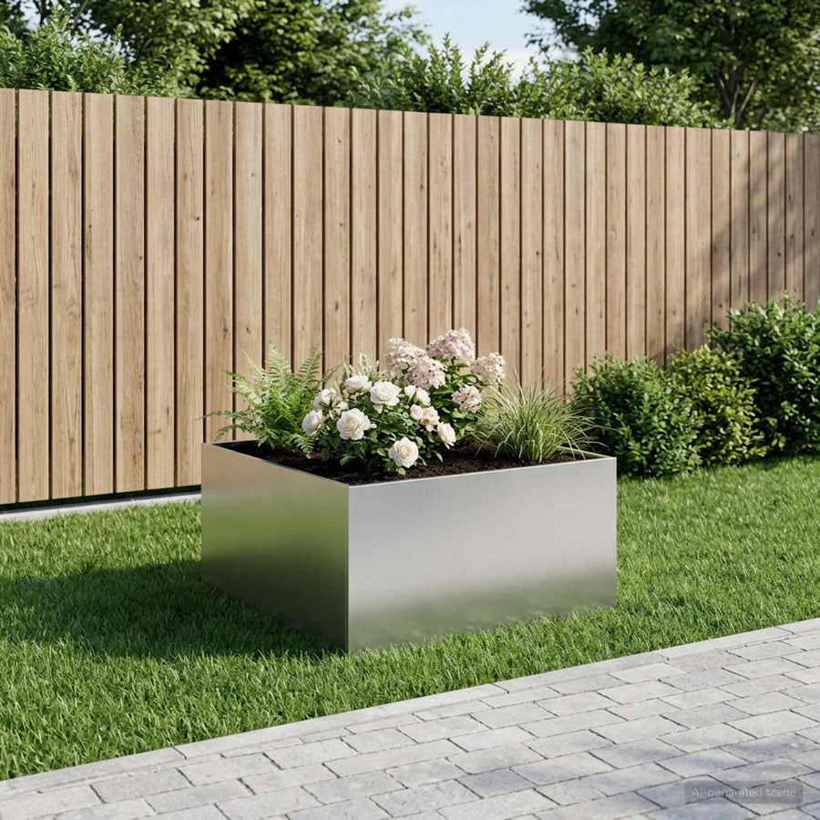 Plantenbak zilver 60 x 60 x 40 cm Roestvrij staal