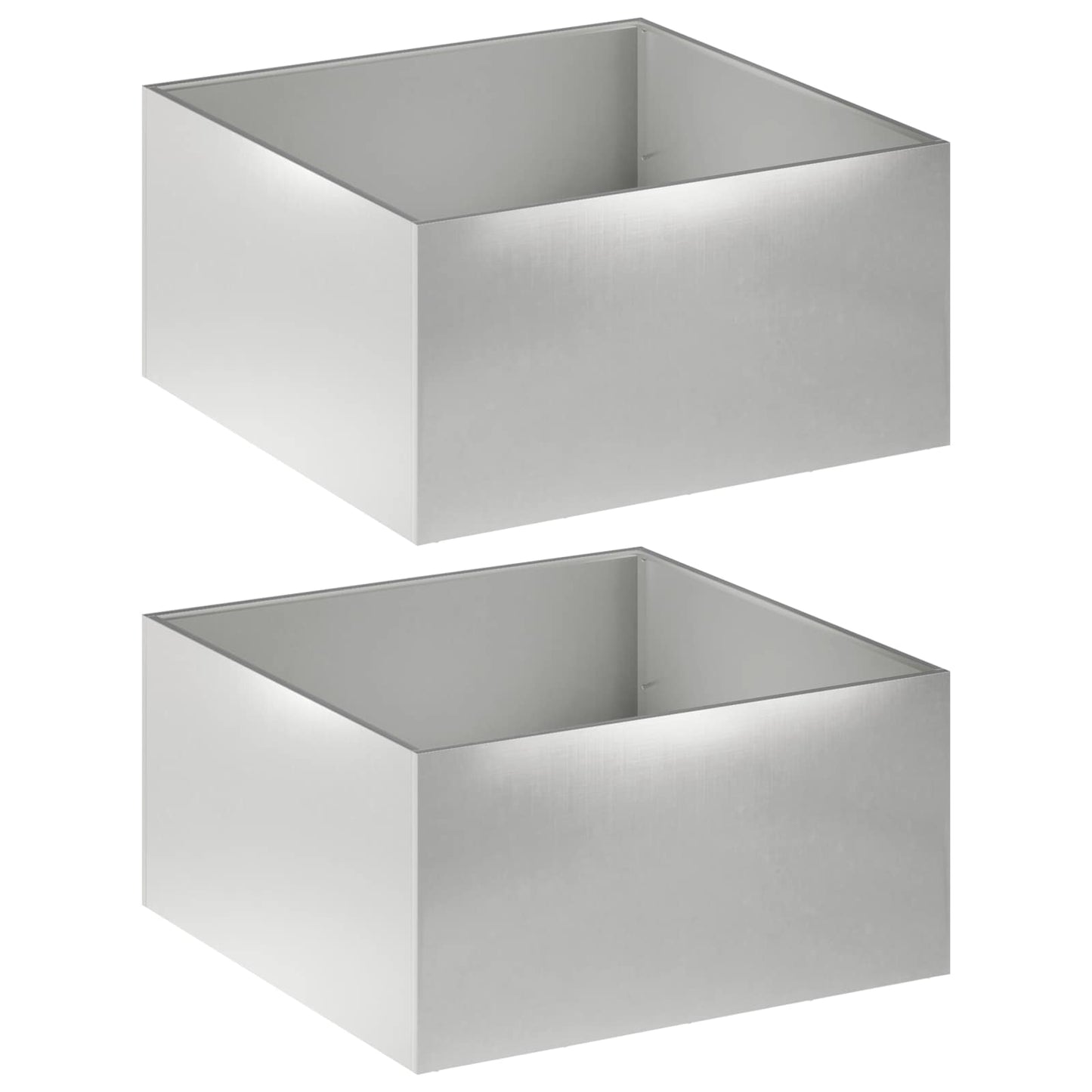 Plantenbak 2 st zilver 60 x 60 x 40 cm Roestvrij staal