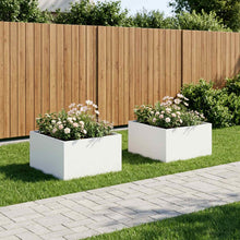Plantenbak 2 st Wit 80 x 80 x 40 cm Koudgewalst staal