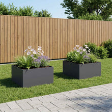 Plantenbak 2 st Antraciet 80 x 80 x 40 cm Koudgewalst staal