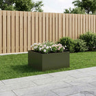 Plantenbak 80x80x40 cm koudgewalst staal olijfgroen