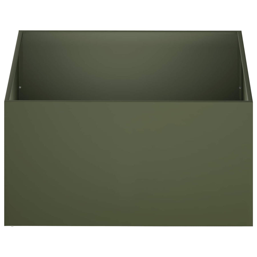 Plantenbak Olijfgroen 80 x 80 x 40 cm Koudgewalst staal