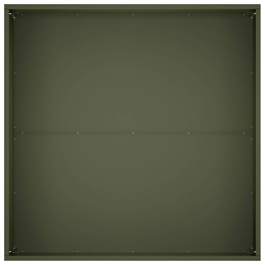 Plantenbak 2 st Olijfgroen 80 x 80 x 40 cm Koudgewalst staal