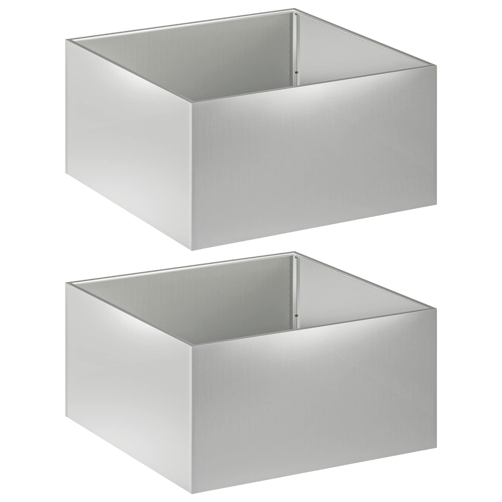 Plantenbak 2 st zilver 80 x 80 x 40 cm Gegalvaniseerd staal