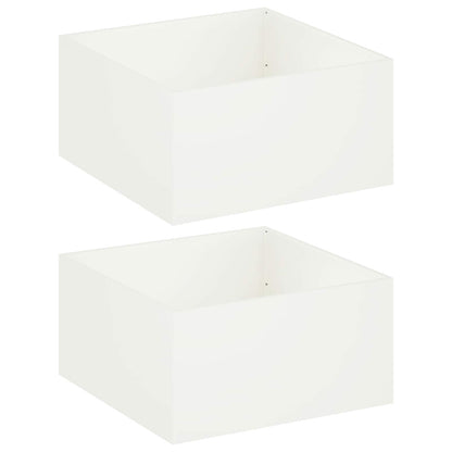 Plantenbak 2 st Wit 100 x 100 x 40 cm Koudgewalst staal
