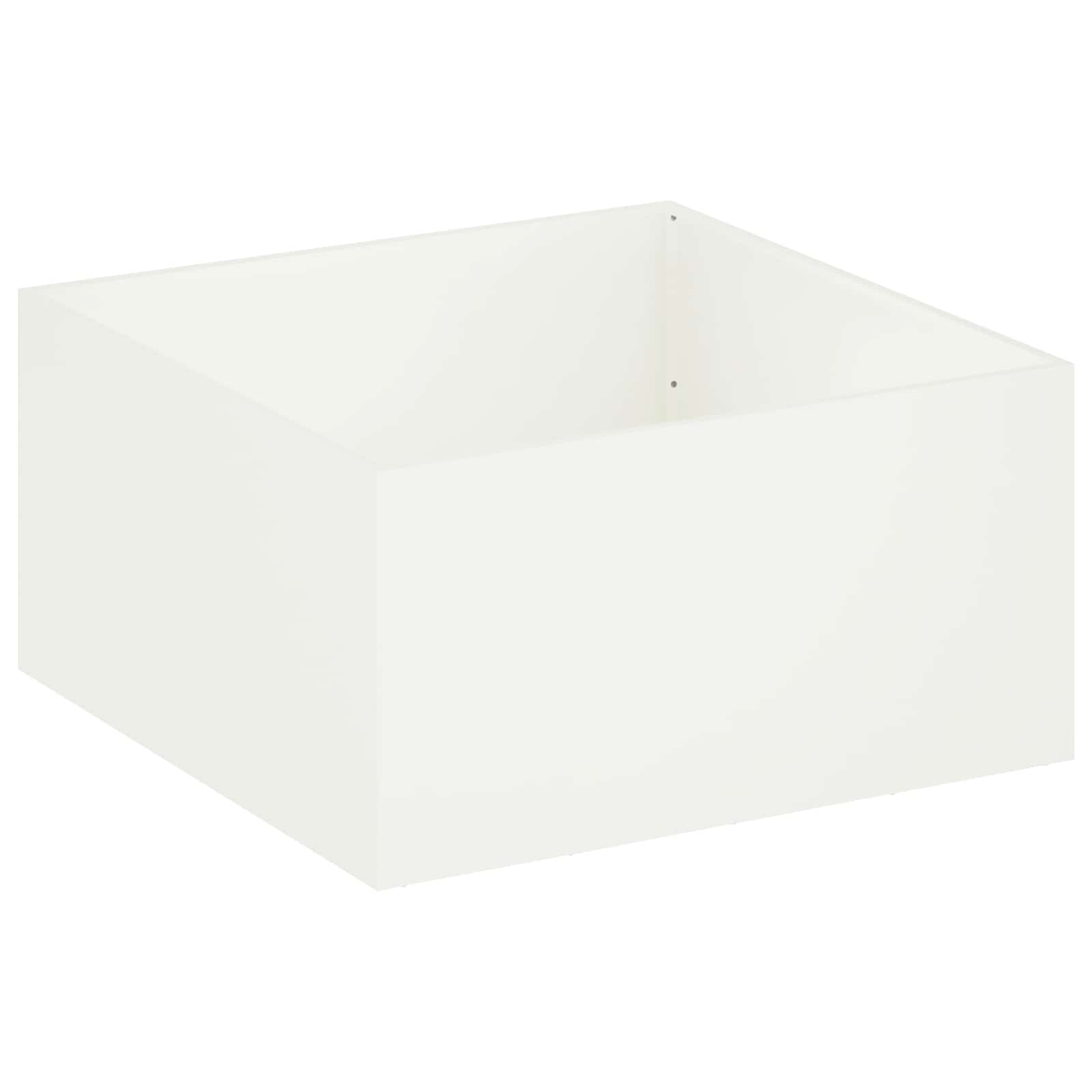 Plantenbak 2 st Wit 100 x 100 x 40 cm Koudgewalst staal