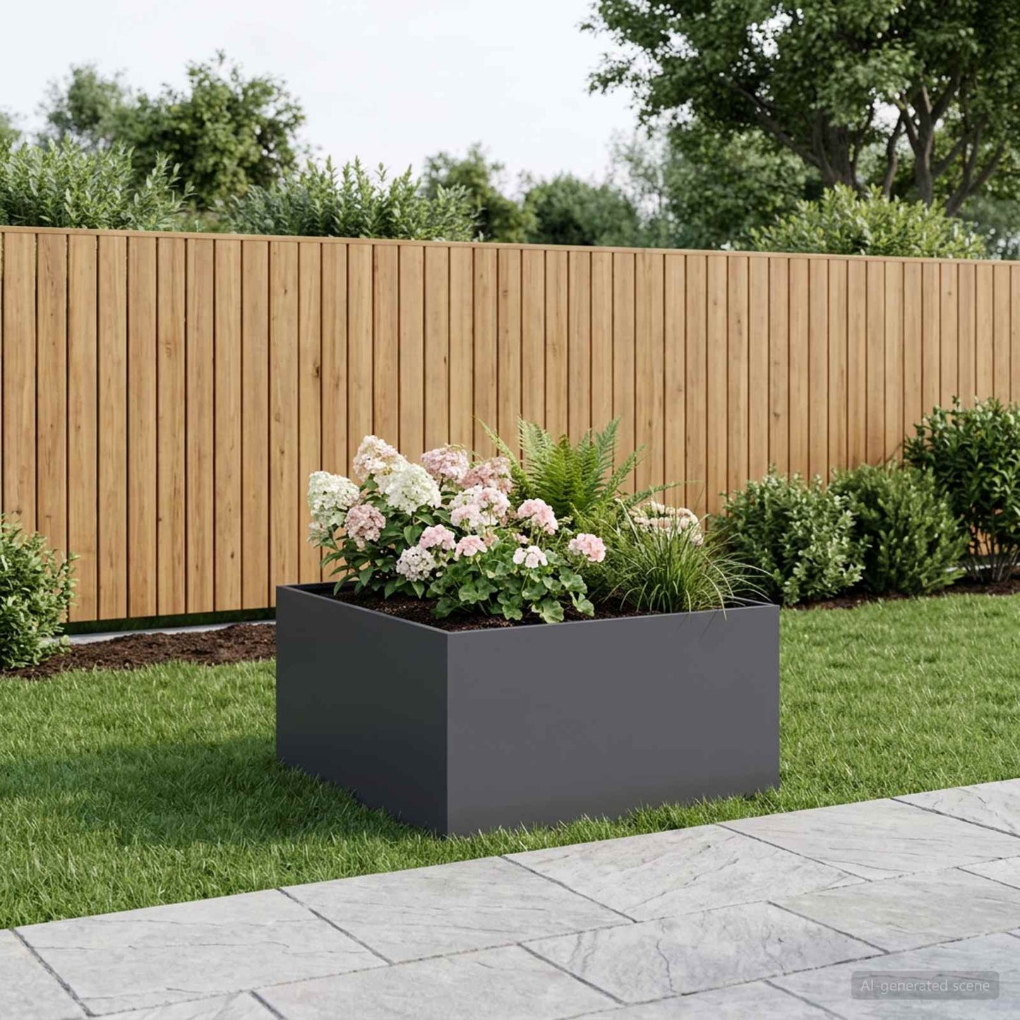 Plantenbak Antraciet 100 x 100 x 40 cm Koudgewalst staal