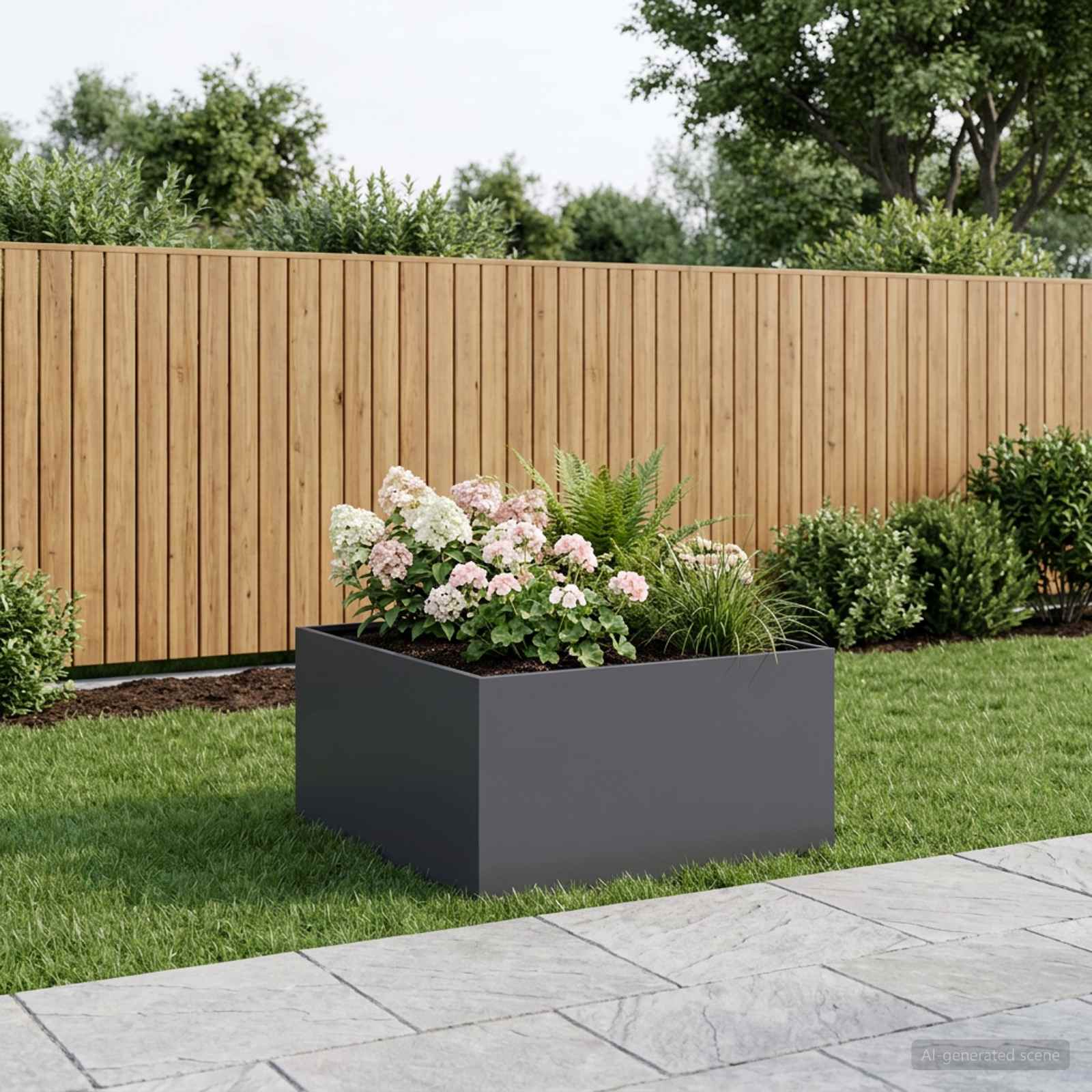 Plantenbak Antraciet 100 x 100 x 40 cm Koudgewalst staal