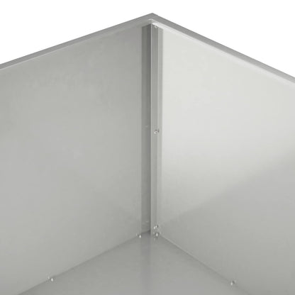 Plantenbak 2 st zilver 100 x 100 x 40 cm Roestvrij staal
