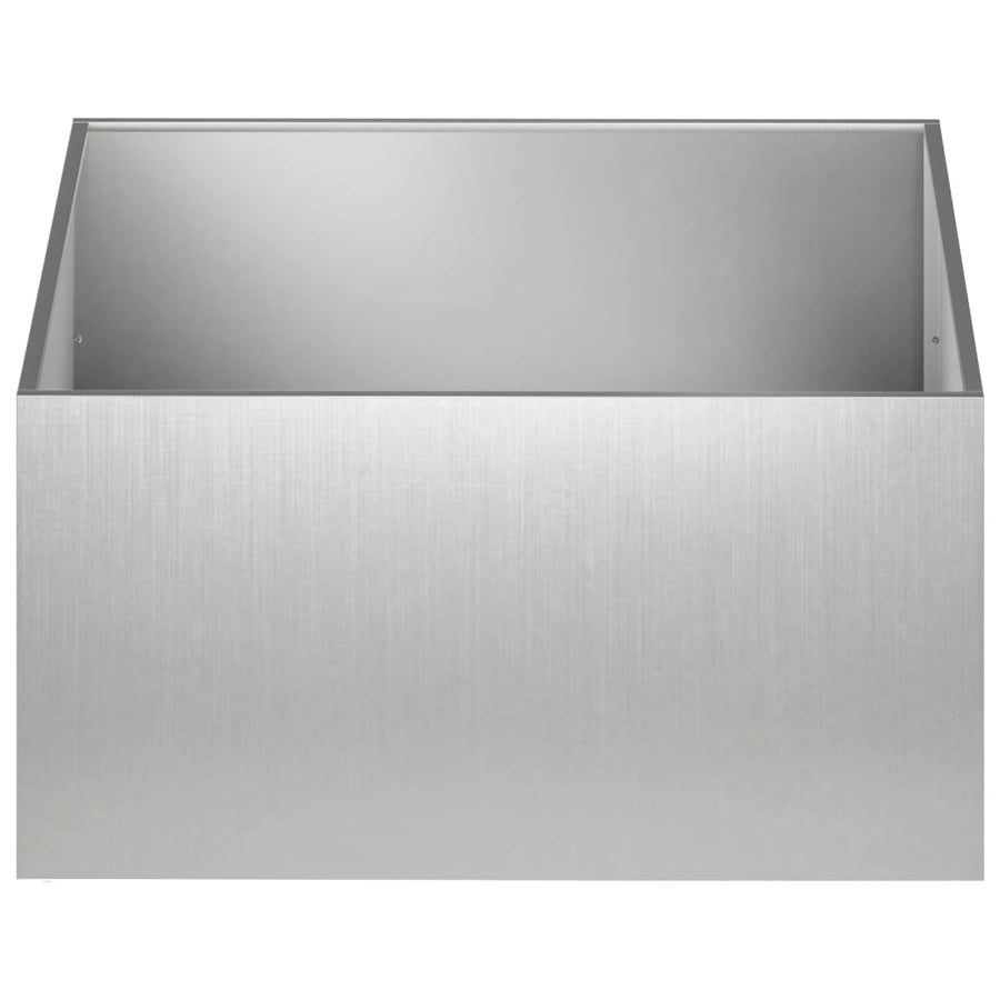 Plantenbak 2 st zilver 100 x 100 x 40 cm Roestvrij staal