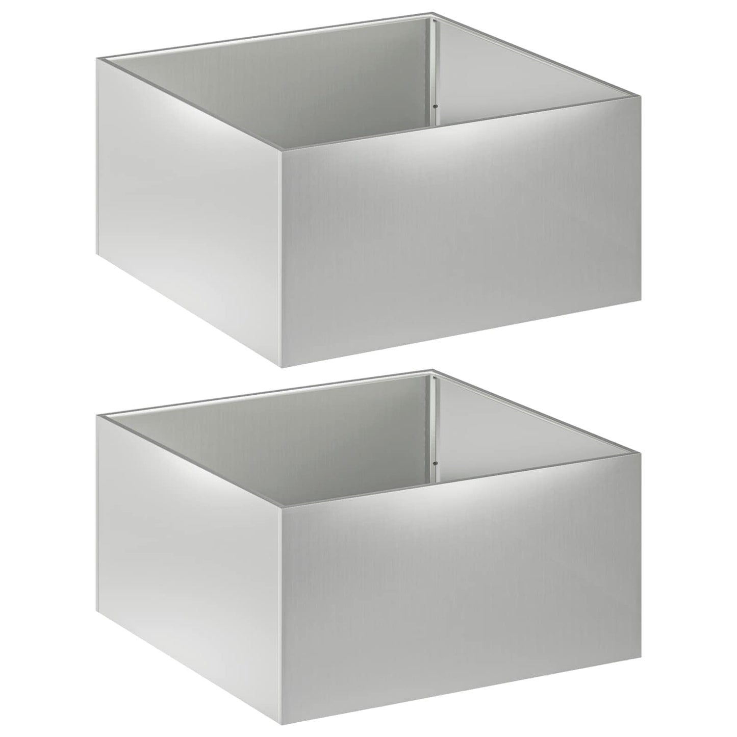 Plantenbak 2 st zilver 100 x 100 x 40 cm Gegalvaniseerd staal