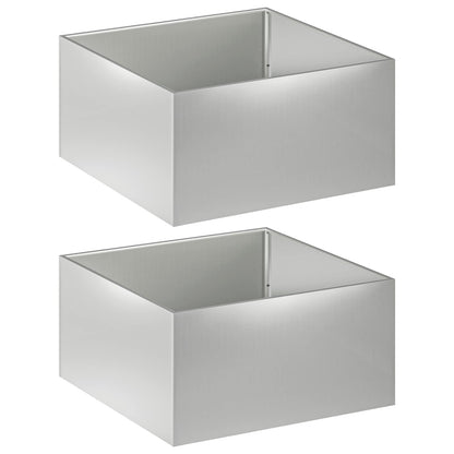 Plantenbak 2 st zilver 100 x 100 x 40 cm Gegalvaniseerd staal