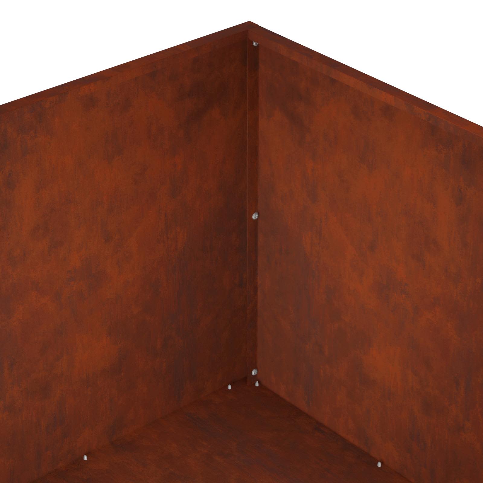 Plantenbak 2 st Roestkleurig 100 x 100 x 40 cm weervast staal