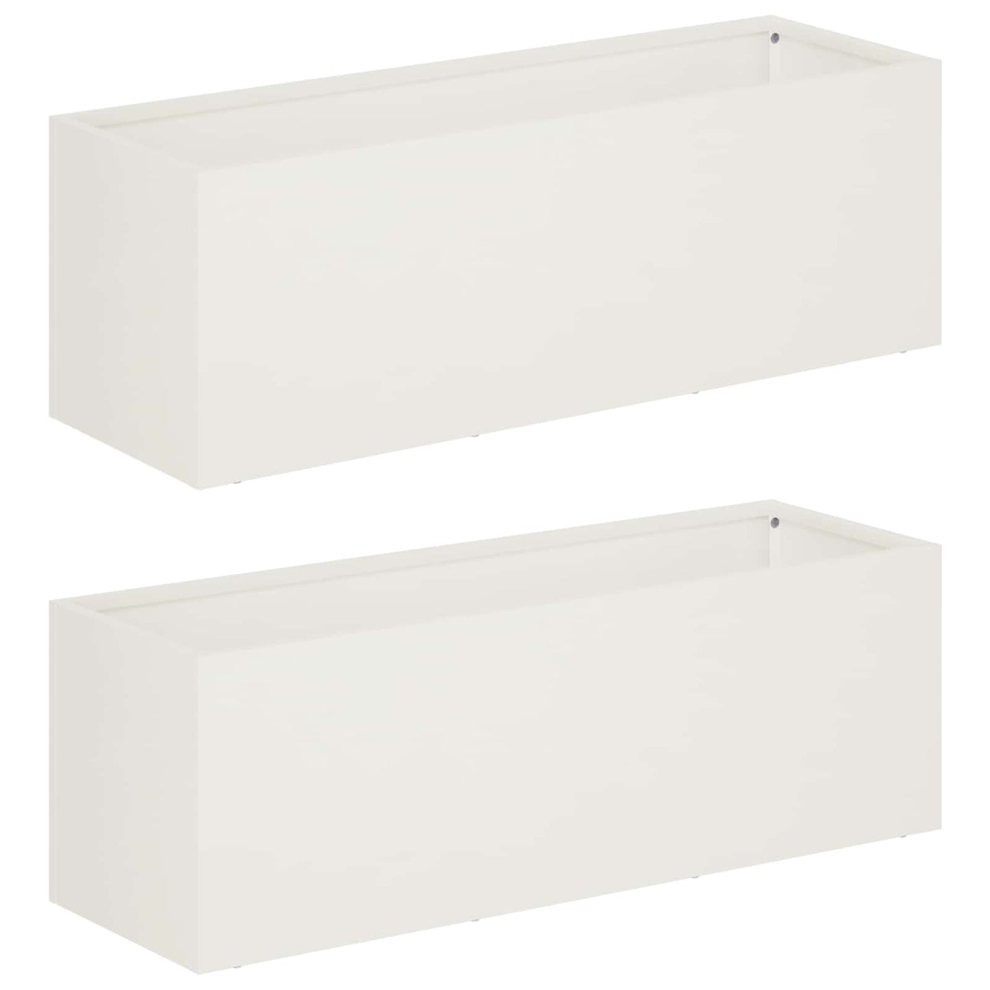 Plantenbak 2 st Wit 40 x 20 x 20 cm Koudgewalst staal