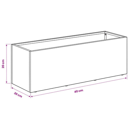 Plantenbak 2 st Wit 40 x 20 x 20 cm Koudgewalst staal