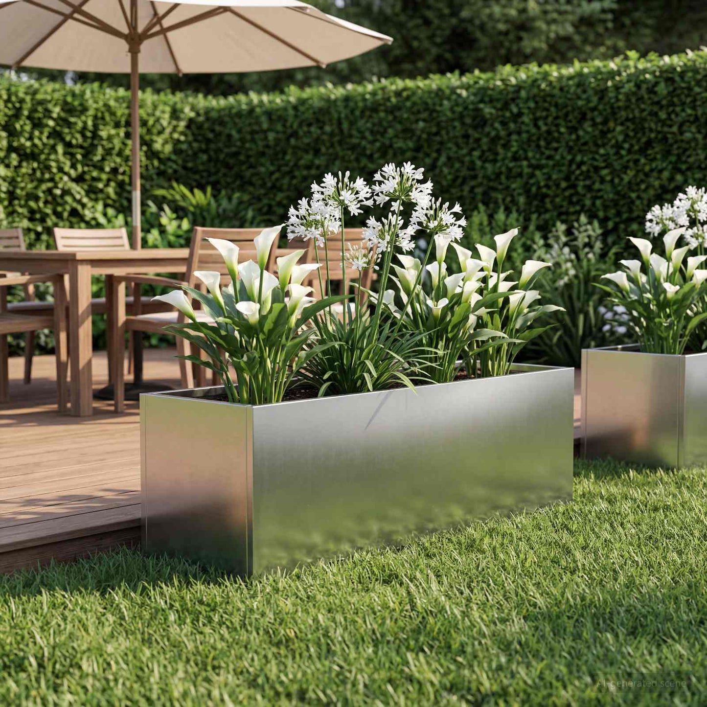 Plantenbak zilver 40 x 20 x 20 cm Roestvrij staal