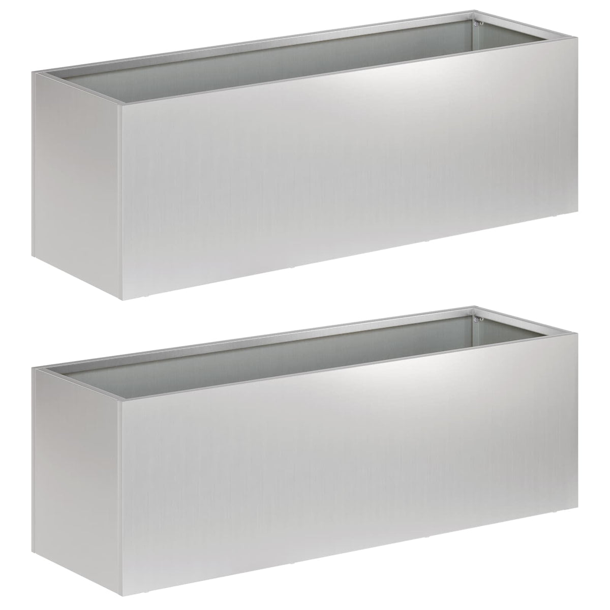 Plantenbak 2 st zilver 40 x 20 x 20 cm Gegalvaniseerd staal