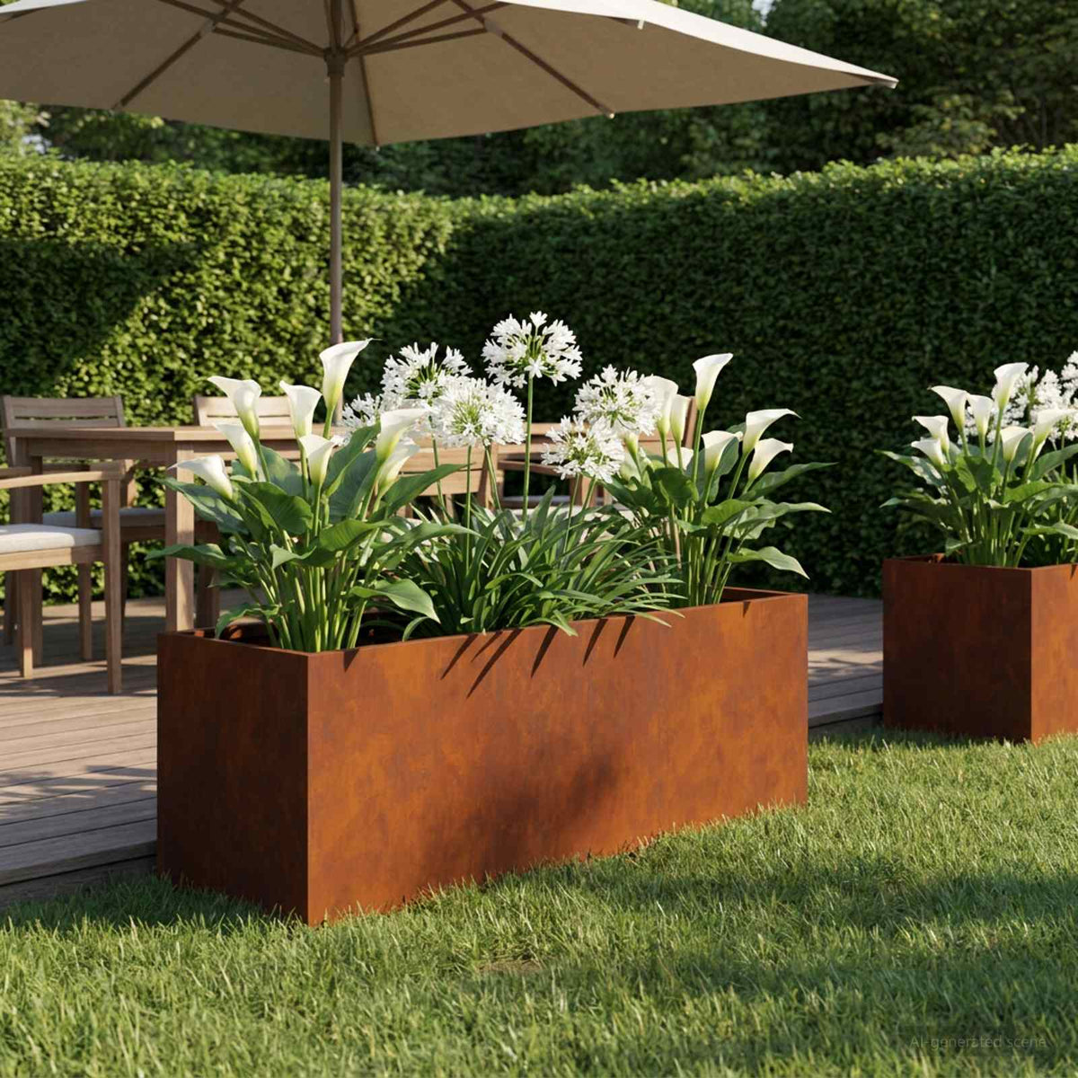 Plantenbak Roestkleurig 40 x 20 x 20 cm weervast staal